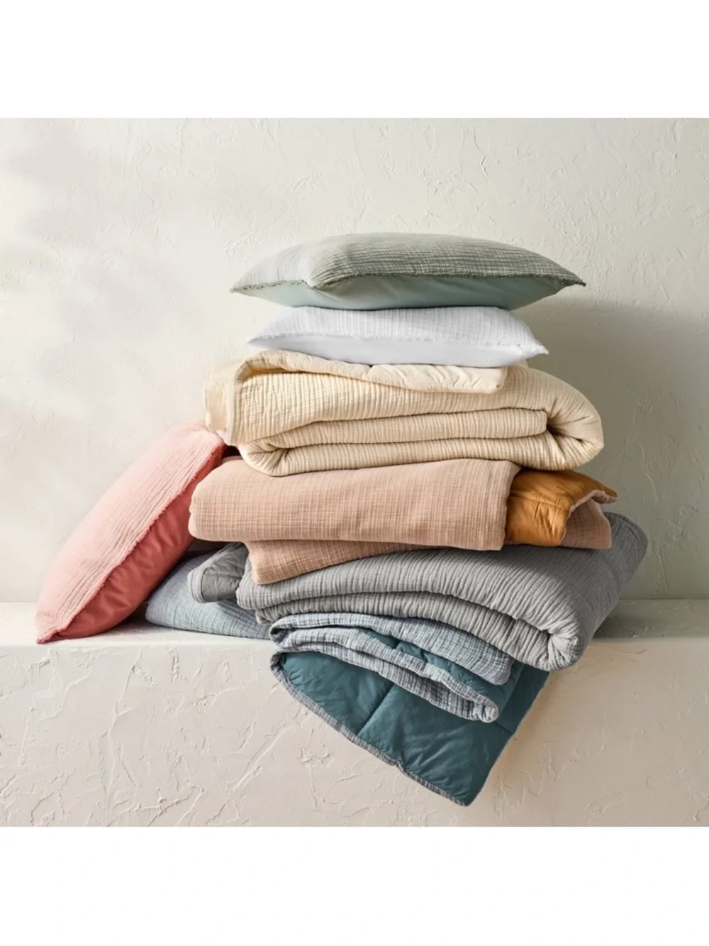 Casaluna King / Cal King Chambray 100% Cotton Comforter Set, Natural
